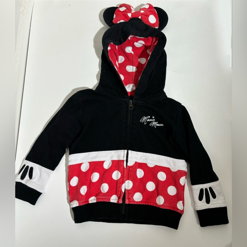Minnie Mouse zip up hoodie with mouse ears 24 months